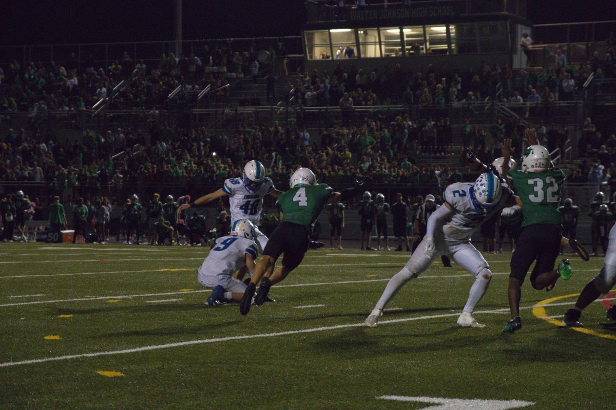 Senior Nick Zampardi dives in an attempt to block the game-winning field goal from Bulldogs kicker Nasim Elkhassem, who joined the team less than a month before the game.