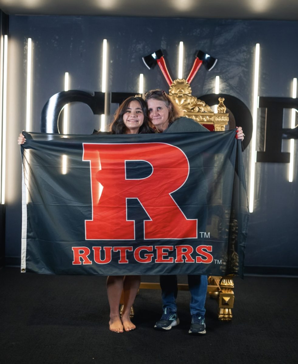 Senior Kimmi Shiau poses for a photo at Rutgers University. On this recruiting trip from Oct. 13-15, she was able to watch practice, received tours of the school and the athletic facilities and had a media photo shoot.