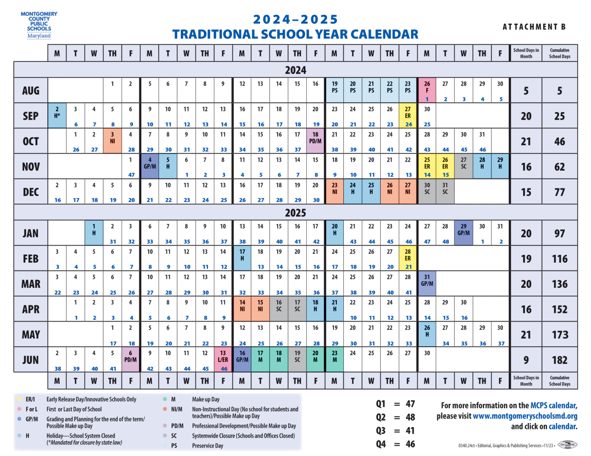 The Board of Education released its calendar for the 2024-25 school year at its board meeting on Dec. 5.