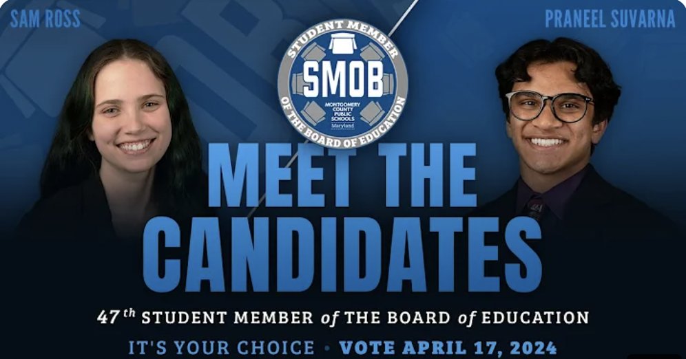 The 47th SMOB election will take place during school hours on April 17. (Courtesy MCPSTV)